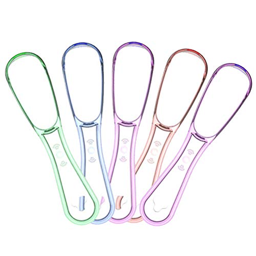 5pcs Limpiador Lingual De La Mano del Raspador De Cepillo Mal Aliento Lejos De Sílice Handle Limpieza Bucal Higiene Dental Care Color Al Azar