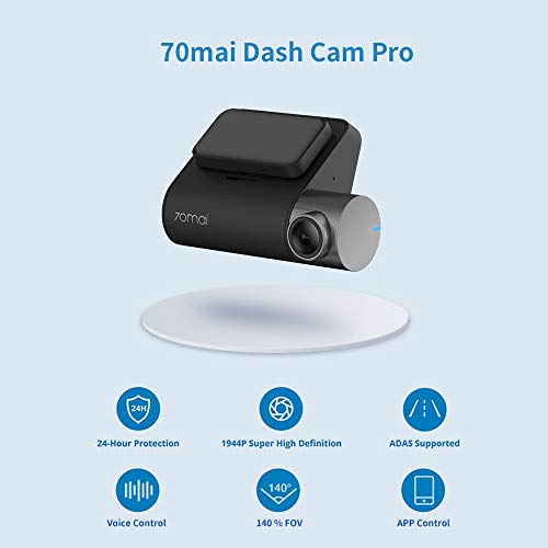 70mai Pro Smart Dash Cam con WiFi incorporado, control de voz, grabación de emergencia, panel de control de aplicaciones140FOV (GPS módulo incluido)