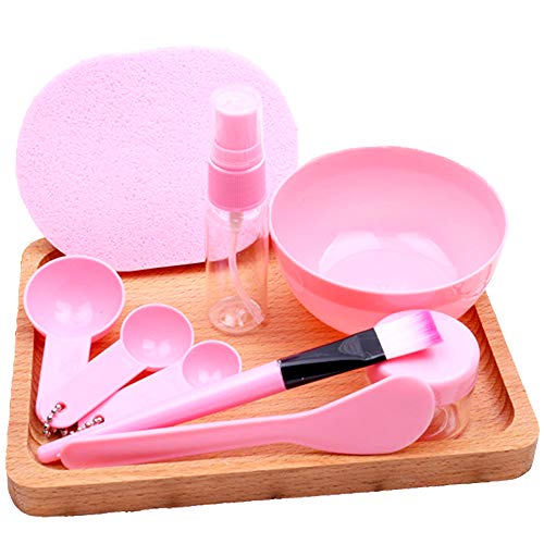 9 En 1 Máscara Facial DIY Set Herramienta 2 PCS Conjunto de Tazón de Máscara DIY Mask Bowl Tazón de Máscara Con Palillo De Espátula De Silicona Máscara Pincel De Bricolaje Cuidado Facial, para Mujeres