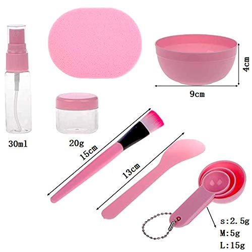 9 En 1 Máscara Facial DIY Set Herramienta 2 PCS Conjunto de Tazón de Máscara DIY Mask Bowl Tazón de Máscara Con Palillo De Espátula De Silicona Máscara Pincel De Bricolaje Cuidado Facial, para Mujeres