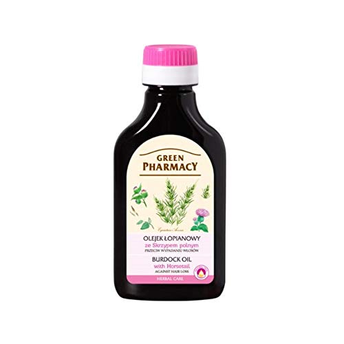 Aceite Anticaída, estimulador del crecimiento a base de Raiz de Bardana y Cola de Caballo 100 ml Green Pharmacy