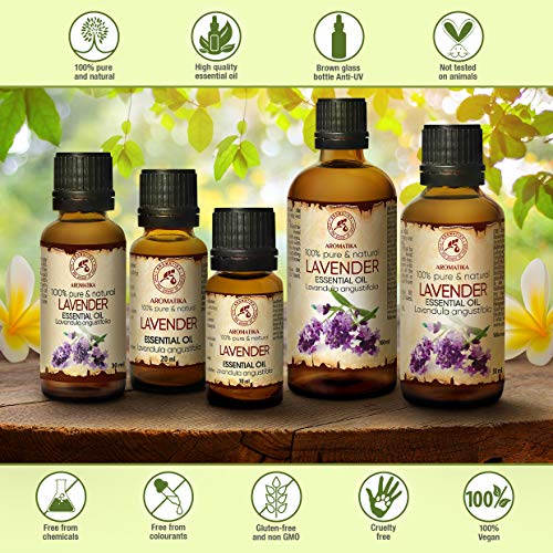 Aceite Esencial de Lavanda 30ml - Oleum Lavandulae - Bulgaria - 100% Puro y Natural - para Dormir Bien - Belleza - Bienestar - Aromaterapia - Relajación - Aroma de la Habitación - Lámpara de Aroma