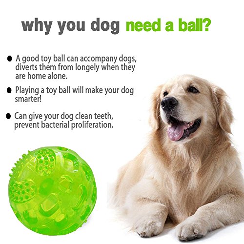 ACEONE Pelota Perro Impermeable Bola Inflable Goma Juguete de Goma, Squeaker Squeeze Pet Ball Juguetes, Interactiva para Perros Traning (3 Piezas)