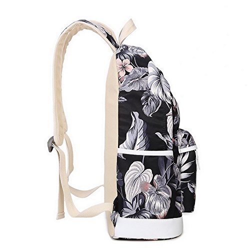 Acmebon Mochila Escolar Moderna para Chicas - Mochila Informal para Portátil - Conjunto De 3 Piezas para Mujer Floral 621