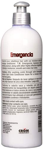 Acondicionador De Coco Emergencia 453ML – Acondicionador Para Aclarar Con Humedad Intensiva Para Puntas Abiertas - Infusión con aceite de coco para cabello más largo y saludable