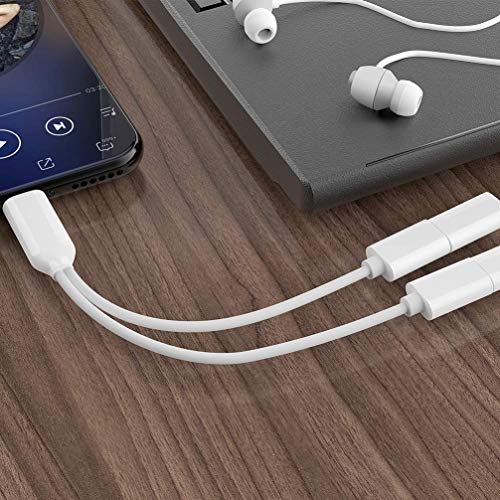 Adaptador de Conector de Auriculares para iPhone 7 Adaptadores de Doble convertidor, Cable de Audio AUX Splitter Conector de Cargador de Auriculares, para IPhoneX/XS / 8/8 Plus / 7/7 Plus / 6