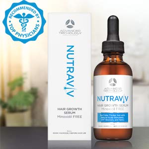 Advanced Trichology Nutraviv crecimiento del pelo serum adelgazamiento del cabello para hombres y mujeres - bloqueadores de dht naturales, ácido azelaico, té verde, vitaminas del grupo B