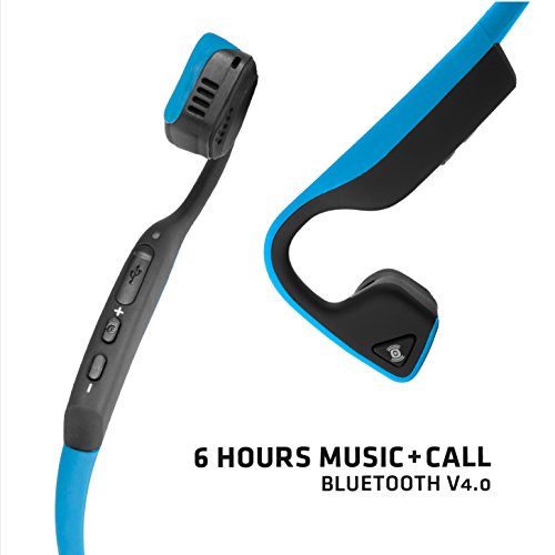 Aftershokz Trekz Titanium, Auriculares deportivas con Conducción Osea, Bluetooth 4.1 Inalámbricos, Reducción de Ruido Micrófono para Movil, Azul (Blue)