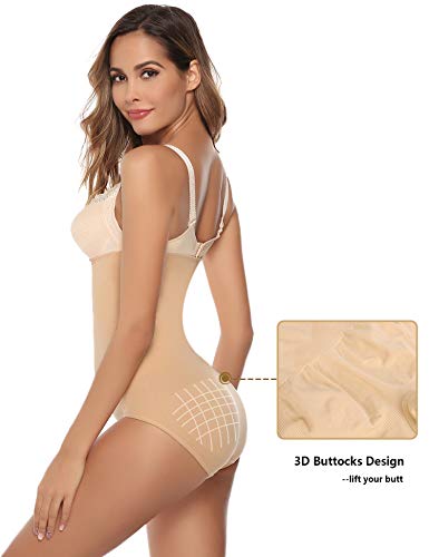 Aibrou Braguitas Moldeadora Cintura Alta Adelgazantes Abdomen,Faja Reductora Postparto Shapewear para Body Mujer Comodo y Transpirable Talla Grande S-XXL