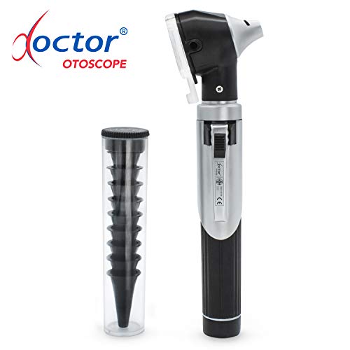 AIESI® Otoscopio médico profesional bolsillo fibra optica con iluminación LED 3V de luz blanca DOCTOR OTOSCOPE # Garantía 24 meses