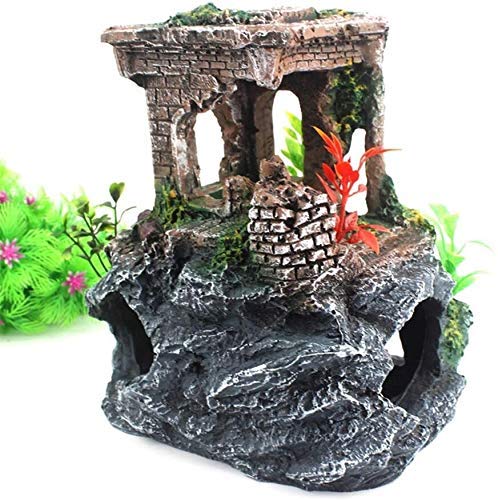 aipipl Decoración de pecera Reptil Den Decoración de Reptiles Shabby Castle Escena Fresca para terrario Decoración de hábitat Acuario Adorno de pecera