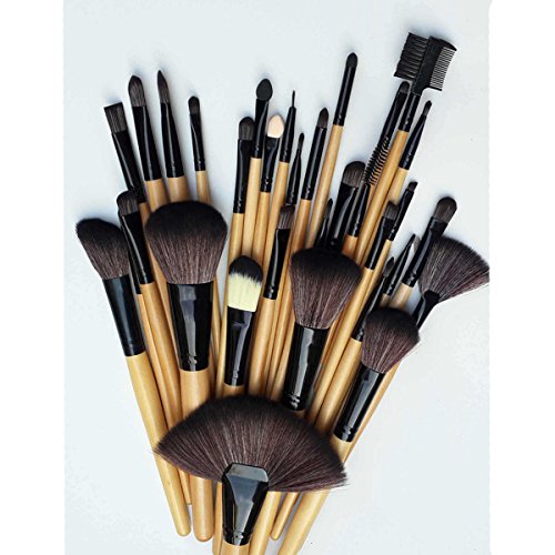 AiSi Luxury 32 PCS Professional Makeup Brushes Tools Sets / Kits Natural Cosmetic Animal Hair Brushes with Pouch and Bag by AiSi