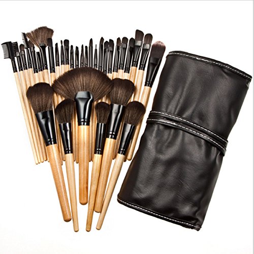 AiSi Luxury 32 PCS Professional Makeup Brushes Tools Sets / Kits Natural Cosmetic Animal Hair Brushes with Pouch and Bag by AiSi