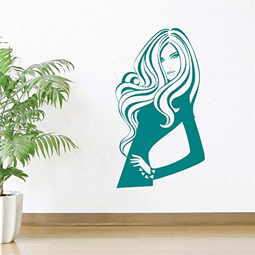 Ajcwhml Calcomanía de Pared de salón para Mujer, decoración de Dormitorio para niña, Belleza, Cabello, cosméticos, Pegatinas Interiores, Vinilo, peluquería, Moda DIY 42x70cm