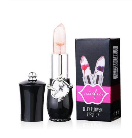 AJUMKER Bálsamo labial natural Jelly que cambia de color Lápiz labial Tentación hidratante natural Bálsamo labial de flores secas Reparación antiarrugas Bálsamo labial de invierno femenino Rosa claro