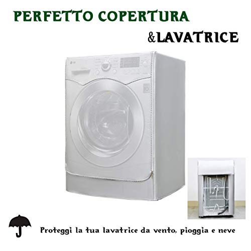 AKEfit Funda de Lavadora Cubierta Impermeable para Lavadora/Secadora de Carga Frontal para Lavadora o Secadora 60 * 85 * 64cm