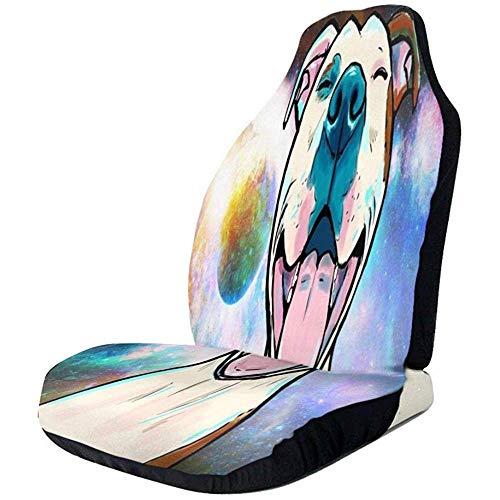 Alice Eva Happy Cartoon Dog Galaxy Fundas para asientos de coche Fundas impermeables antideslizantes para asientos delanteros Protector de asiento de coche