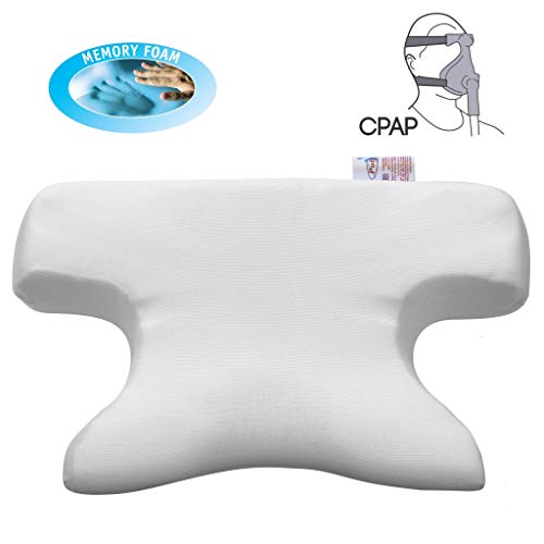 Almohada para el sueño con memoria de forma con Coolmax – Funda de almohada – Ortopédica/antironquidos, reduce la presión de la máscara durante el sueño