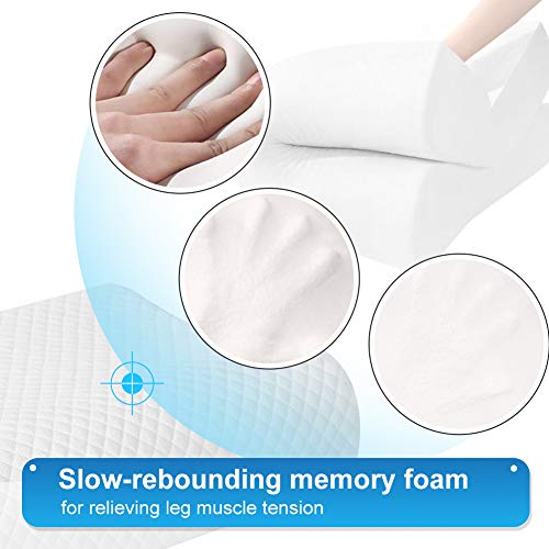 Almohada Viscoelastica, Almohada Cervical Ergonomica con Funda de Almohada, Contorno Blanco Cama Almohada de Espuma de Memoria para Dormir de Lado