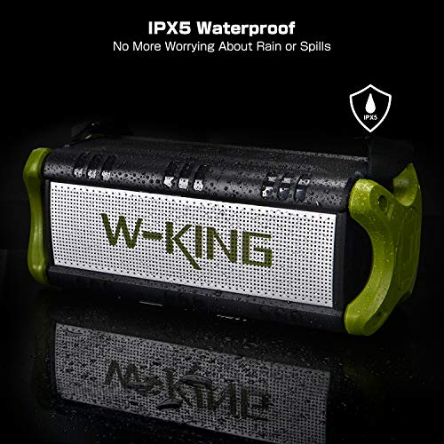 Altavoces Bluetooth 50W(70W Pico), W-KING Altavoces Inalámbricos con 8000mAh Batería Powerbank, Exterior Portátiles Impermeable, TWS, Efecto de Triple Bajo, Subwoofer TWS con NFC