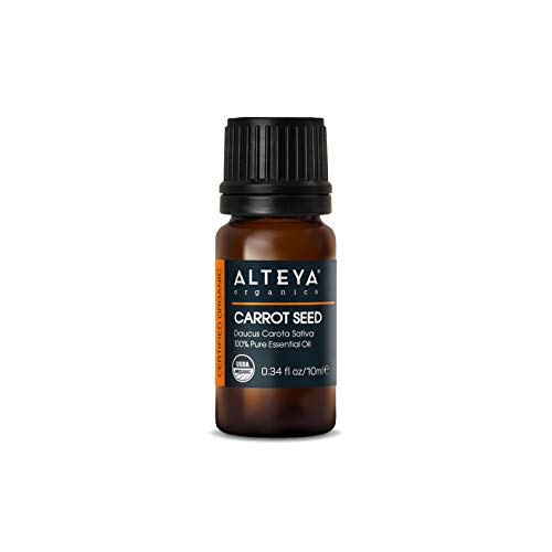 Alteya Organic Aceite de semilla de zanahoria (Daucus Carota) 10 ml - 100% Aceite esencial de semilla de zanahoria natural orgánico certificado por el USDA