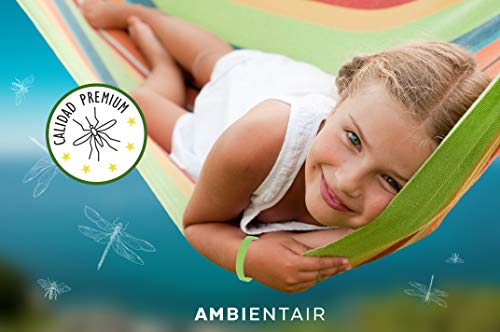 Ambientair Pulsera antimosquitos, 1 Pieza. 330 Horas de duración. Repelente Natural de citronela. Protección contra Insectos para Adultos y niños.