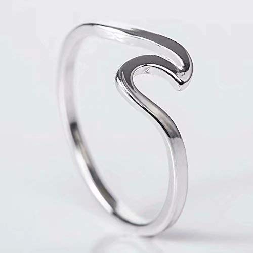 Anillo de onda simple y moderno, abierto y ajustable, regalo perfecto, perfecto para el uso diario, 2 piezas