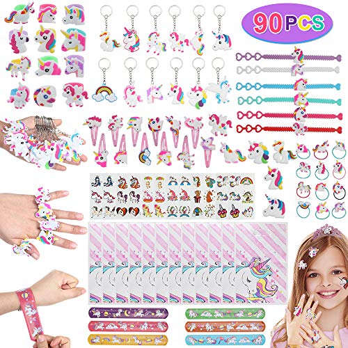 Anpro 90 PCS Kit de Unicornio para Niños,Regalos Piñatas de Cumpleaños,Juguetes de Fiesta,Regalo Original para Niñas