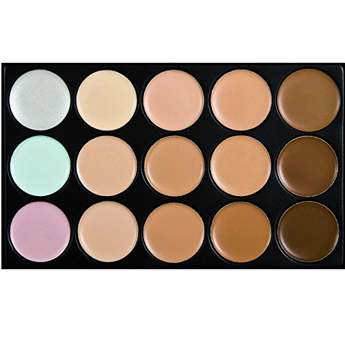 Anself 15 colores Paleta de correctores para cara ojos crema facial camuflaje de maquillaje cosmético de tono de la tierra