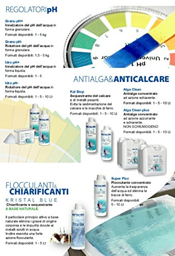 Antialgas no espumoso azul y aclarante + dosificador. Alga Clean Plus 3 litros para piscina y spa hidromasaje rígidos o inflables (jacuzzi,Teuco, Dimhora, Intex,Bestway,etc.) Envío inmediato.