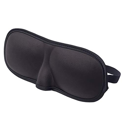 Antifaz para Dormir, Estéreo 3D, Protección para Los Ojos, Transpirable, Opaco, Color Sólido, Adecuado para Estudiantes, Negocios, Viajes, Siesta (con Tapones para Los Oídos) (Black)