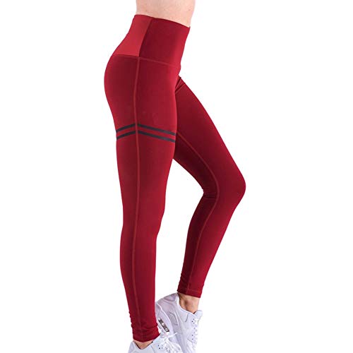 AoJuy Mujer Cintura Alta Anticelulitis Compresión Fino Leggings Medias para Abdomen Control Deportes Carrera Yoga - Negro, S