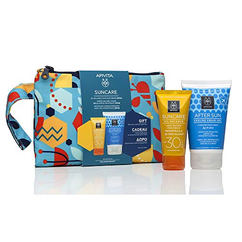 Apivita SUNCARE Pack Crema solar facial SPF30 - Oil Balance + Regalo Aftersun 100ml + Regalo Neceser