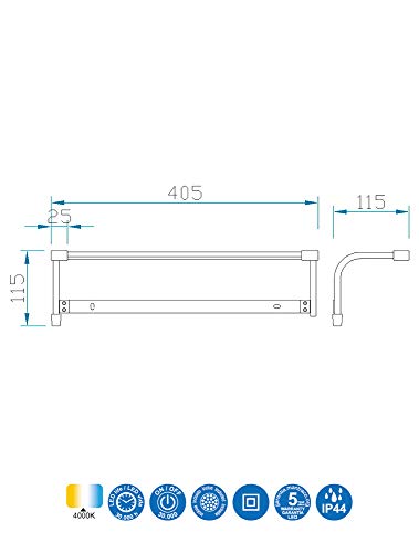 Aplique de baño pequeño SISLEY - Iluminación interior MANTRA - LED 6W IP44 - color plata cromo