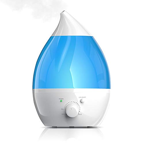 arendo - Pulgadas Breeze Humidificador ultrasónico LED 2,8 l con Filtro de Agua - Humidificador difusor humidificador de Locales - 7 Veces el Cambio de Color de los LED - para una Mejor Salud