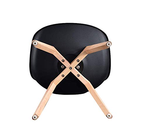 ArtDesign FR Tulip sillas de Comedor Moderno, Juego de 4, Asiento Acolchado Suave, Patas de Madera Maciza de Haya Natural, Respaldo de Forma ergonómica,Negro