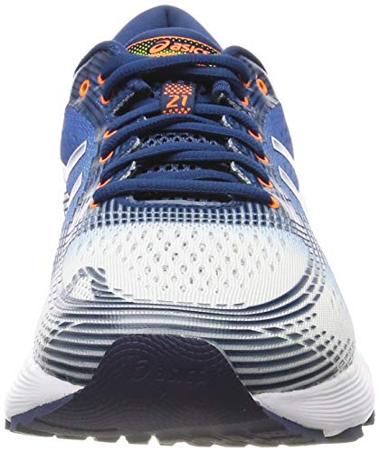 Asics Gel-Nimbus 21, Zapatillas de Running para Hombre, Blanco (White/Lake Drive 100), 42.5 EU