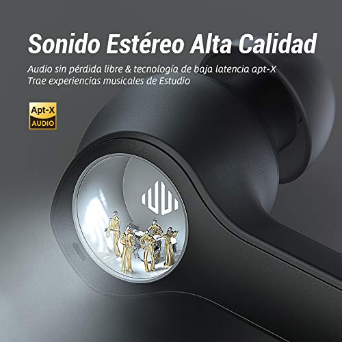 Auriculares inalámbricos Bluetooth ENACFIRE G20 de IPX 8, 8 Horas Permanente de reproducción, Doble micrófonos, cancelación del Ruido CVC8.0, Ligero, Control táctil, Audio sin pérdidas de Apt-X Libre