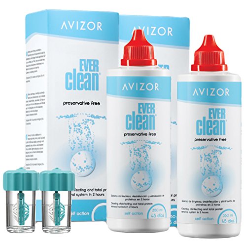 Avizor Ever Clean, Pack 2 x 350 m + Lacrifresh Ocu - Dry 0,30%, Gotas Humectantes Monodosis (20 x 0,40 ml)