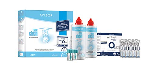 Avizor Ever Clean, Pack 2 x 350 m + Lacrifresh Ocu - Dry 0,30%, Gotas Humectantes Monodosis (20 x 0,40 ml)