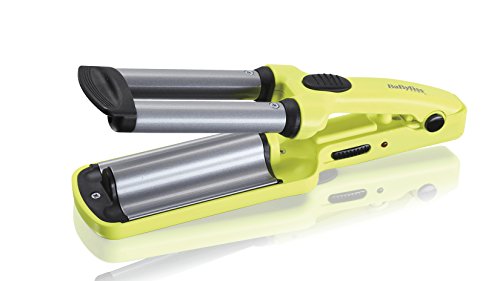 BaByliss H120E - Moldeador de viaje con recubrimiento cerámico, hasta 200° C, voltaje universal 120/240 V, color amarillo