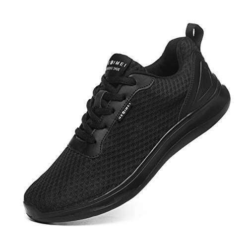 BaiMoJia Zapatillas Deportivas Hombre Zapatos Running Bambas Deporte Ligeras Verano Casual Todo Negro 43 EU