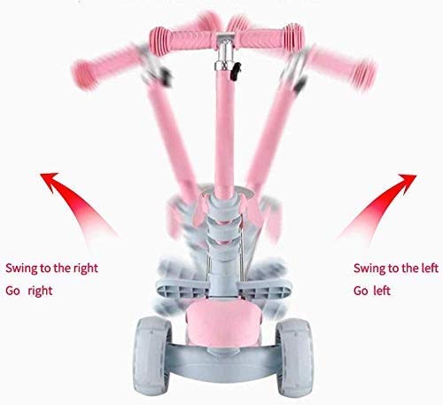 Baobë 5 en 1 niños Kick Scooter, Scooter Ajustable para niños pequeños de 1 a 6 años de Edad. Niños y niñas apoyan 50 kg. (Rosa Claro)