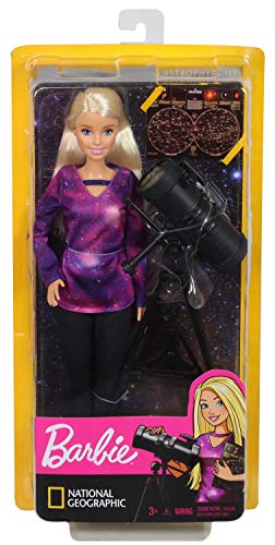 Barbie National Geographic Quiero Ser Astrofísica, muñeca con accesorios (Mattel GDM47)