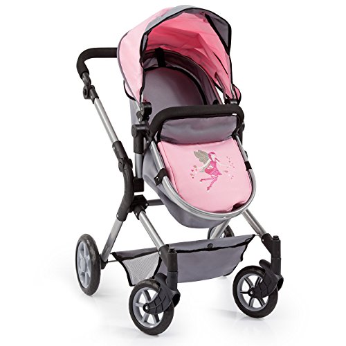 Bayer Design 18108 AA Neo Star muñecas Cochecito con Bolso Cambiador, Suave Color Rosa/Gris