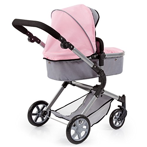 Bayer Design 18108 AA Neo Star muñecas Cochecito con Bolso Cambiador, Suave Color Rosa/Gris