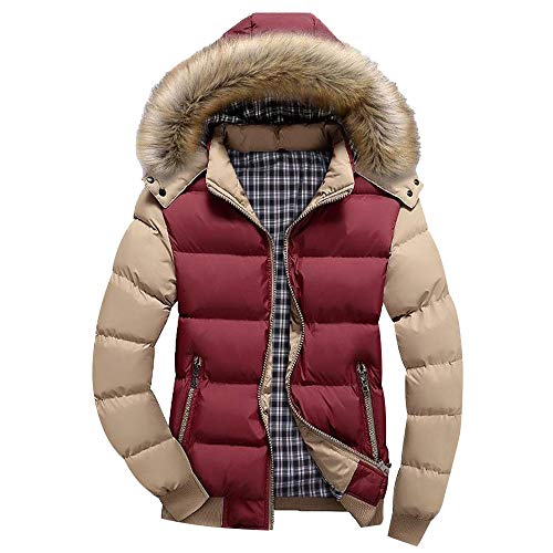 BaZhaHei Hombre Invierno Cazadoras De Plumas Calor Grueso Manga Larga Encapuchado Chaquetas Acolchado Hombre Inverno Chaqueta Acolchada con Capucha De Pelo Espesar Cálido para hoombre