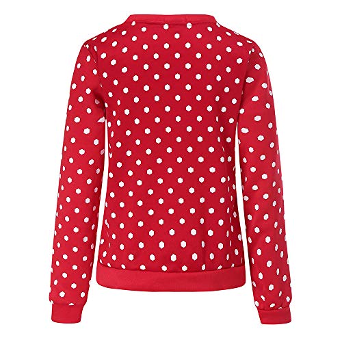 BaZhaHei Patrones de Renos de Jersey navideño para Mujer Punto Floral Imprimir Blusa para Mujer del Blusa de Mujer del Jersey de Manga Larga con Estampado de Alce para Mujer Vacaciones