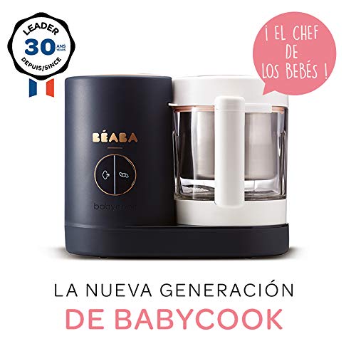 Béaba Babycook Neo Robot de cocina infantil: tritura, cocina y cuece al vapor, Rápida en 15 minutos, Recipiente de vidrio y cubeta de acero inoxidable, Para Bebés y Niños