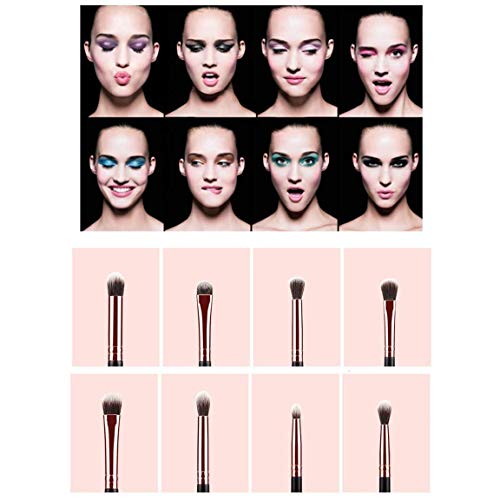 Beauty Make Up Brush Set 12 Piezas, Cepillo Cosmético, Hecho de Plástico y Cabello Sintético, para Cara y Ojos, Set Eyeliner Sombra de Ojos Blending Brush Tools Blusher Foundation Brush Kit Black